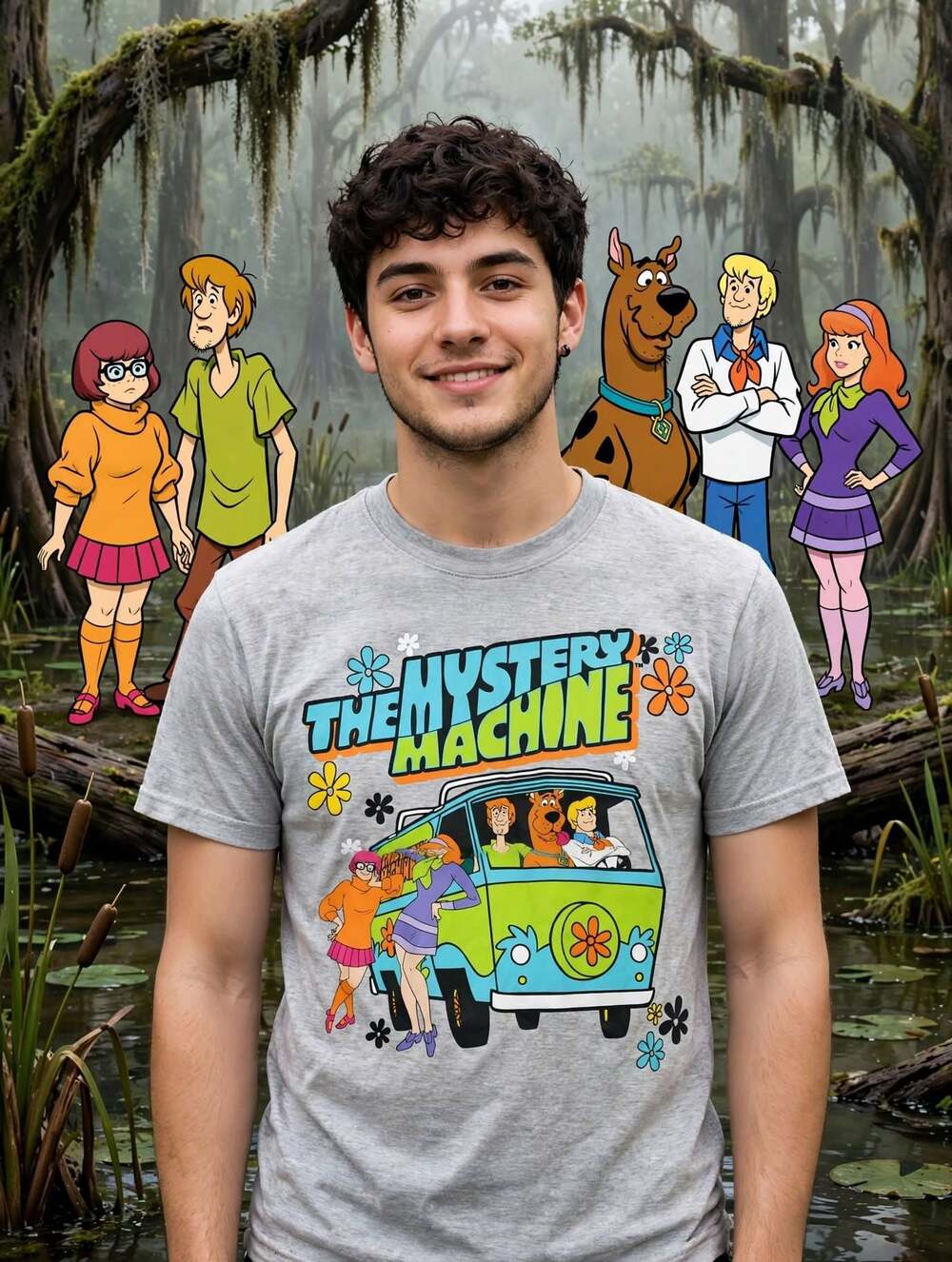 Scooby-Doo The Mystery Machine Graphic Tee Gray Size XXS NWT